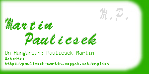 martin paulicsek business card